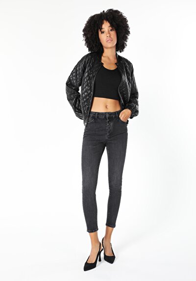 صورة من ضيق   الخصر ضيق الساق الجينز النسائي