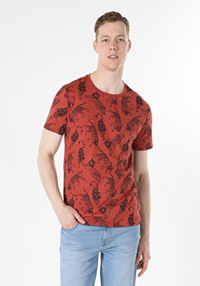 اعرض التفاصيل لـ بني للرجال تي شيرت بأكمام قصيرة