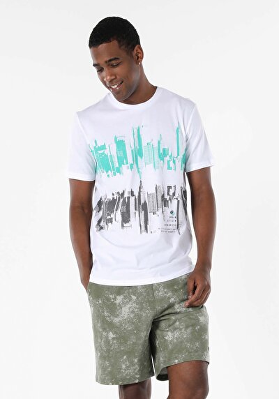 اعرض التفاصيل لـ أبيض للرجال تي شيرت بأكمام قصيرة