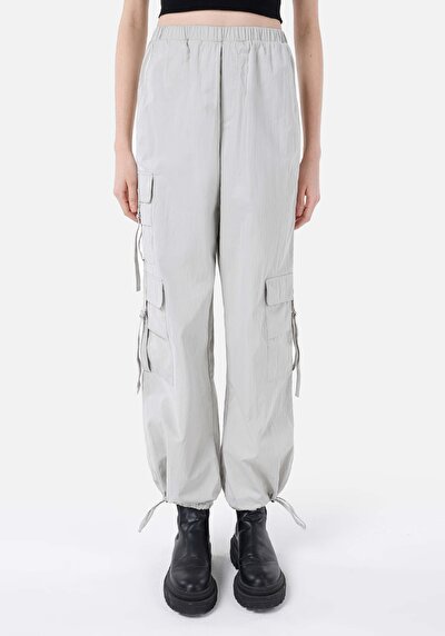 اعرض التفاصيل لـ   خصر منخفض ساق واسعة بنطلون حجري نسائي