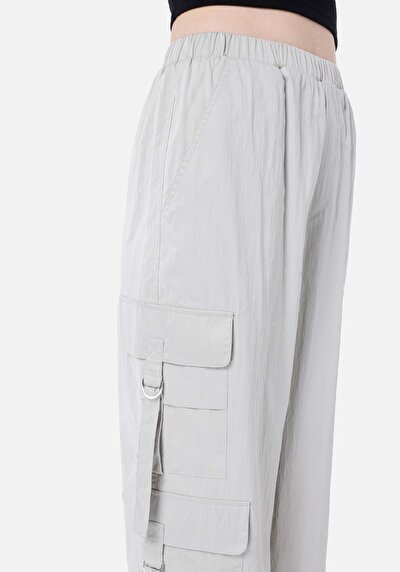 اعرض التفاصيل لـ   خصر منخفض ساق واسعة بنطلون حجري نسائي