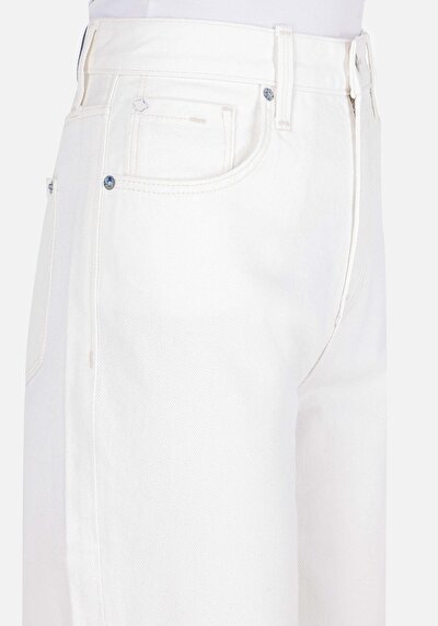 اعرض التفاصيل لـ بالون  ارتفاع الخصر تقلص الساق الجينز الأبيض للنساء