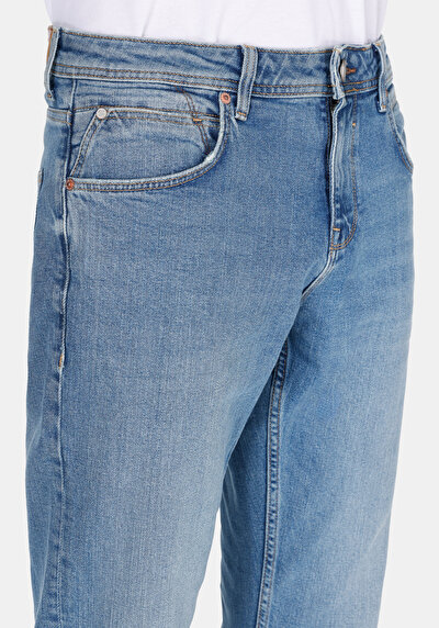 اعرض التفاصيل لـ مستقيم  خصر منخفض مستقيم الساق جينز رجالي