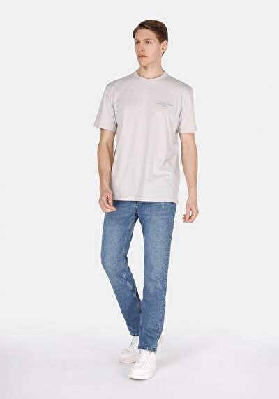 اعرض التفاصيل لـ نحيف مستقيم   الخصر مستقيم الساق الجينز النيلي للرجال