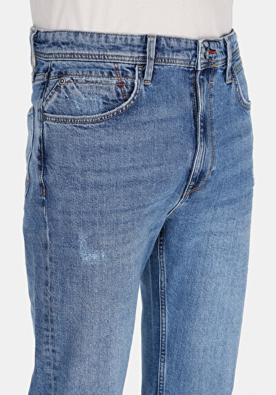 اعرض التفاصيل لـ نحيف مستقيم   الخصر مستقيم الساق الجينز النيلي للرجال