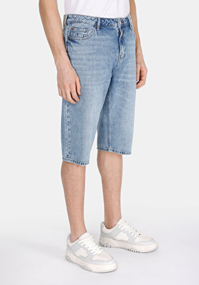 اعرض التفاصيل لـ مستقيم   الخصر مستقيم رجالي نيلي جان شورت