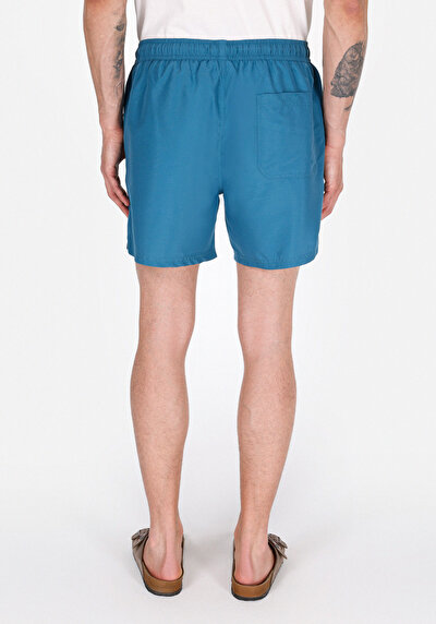 صورة من شورت سباحة رجالي أزرق مستقيم سليم