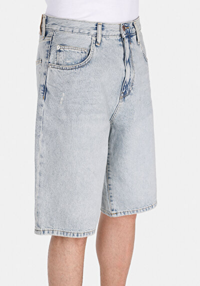 اعرض التفاصيل لـ فضفاض قصة منتصف الخصر مستقيم شورت جينز جينز رجالي