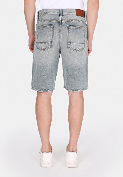 صورة من فضفاض مستقيم الخصر مستقيم رجالي نيلي جان شورت