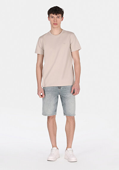 صورة من فضفاض مستقيم الخصر مستقيم رجالي نيلي جان شورت