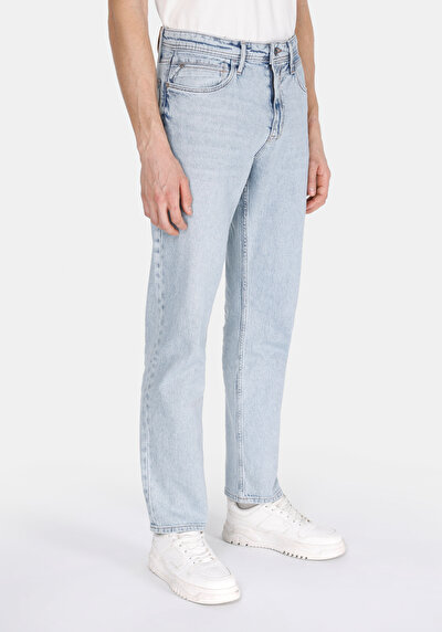 اعرض التفاصيل لـ بنطلون جينز نيلي رجالي سليم مستقيم