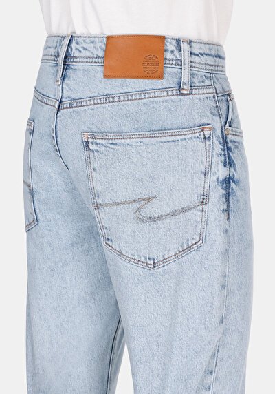 اعرض التفاصيل لـ بنطلون جينز نيلي رجالي سليم مستقيم