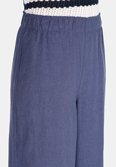 اعرض التفاصيل لـ   خصر عالي ساق عريضة نسائي بنطلون أزرق