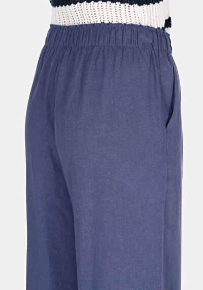 اعرض التفاصيل لـ   خصر عالي ساق عريضة نسائي بنطلون أزرق