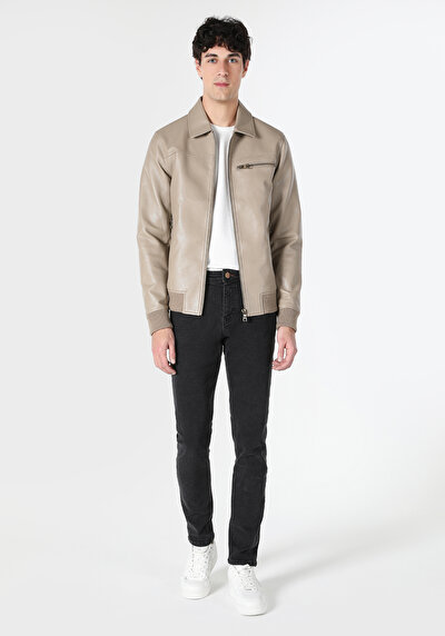 صورة من بني للرجال جاكيت جلد