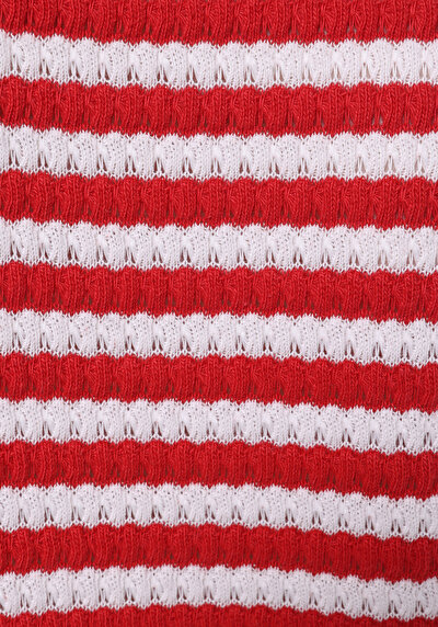 اعرض التفاصيل لـ نحيف  ياقة بولو مخطط نسائي أحمر كم قصير تي شيرت