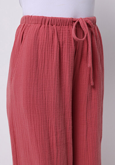 اعرض التفاصيل لـ   ارتفاع الخصر ساق واسعة نسائي السراويل الوردي