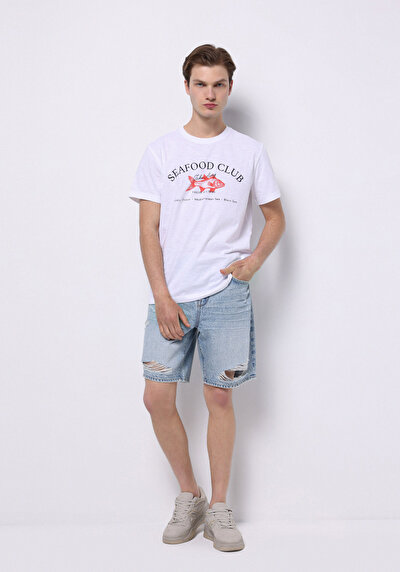 صورة من فضفاض مستقيم   الخصر مستقيم رجالي نيلي جان شورت