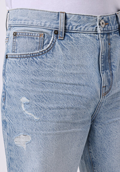 اعرض التفاصيل لـ فضفاض مستقيم   الخصر مستقيم رجالي نيلي جان شورت