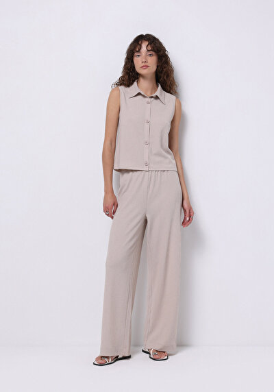 صورة من عادي   الخصر مستقيم نسائي بيج بنطال رياضي