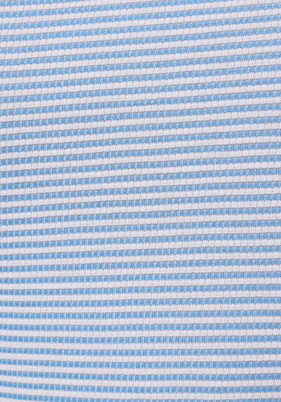 اعرض التفاصيل لـ تي شيرت نسيم بياقة مستديرة مخطط نسائي أزرق بأكمام قصيرة