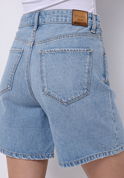 اعرض التفاصيل لـ أمي فيت روز الخصر مستقيم نسائي نيلي جان شورت