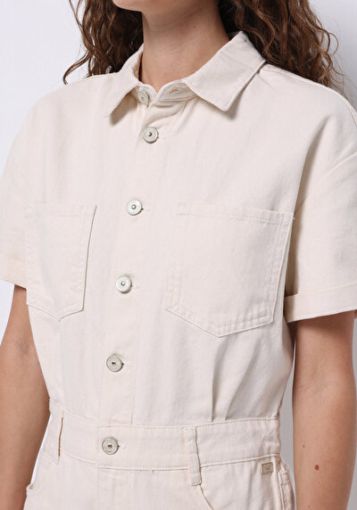 صورة من خصر عالي مستقيم شورت جينز طبيعي نسائي