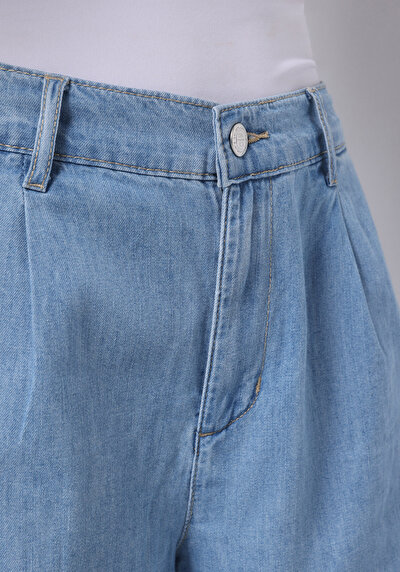 اعرض التفاصيل لـ فضفاض قصة مرتفعة الخصر مستقيم نسائي رمادي شورت جان