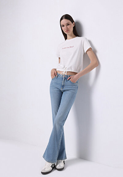 صورة من عادي   الخصر حذاء نسائي جينز نيلي