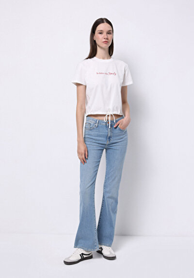 صورة من عادي الخصر حذاء نسائي جينز نيلي