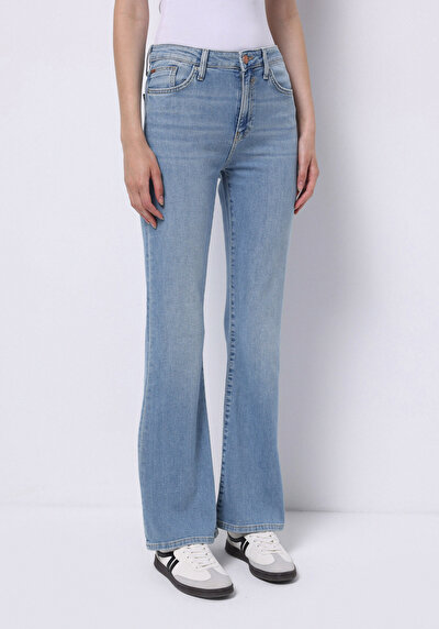 صورة من عادي الخصر حذاء نسائي جينز نيلي