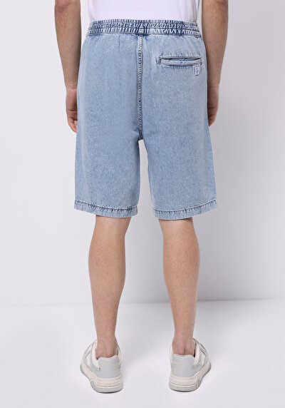 اعرض التفاصيل لـ عادي مقاس متوسط الخصر مستقيم رجالي نيلي جان شورت