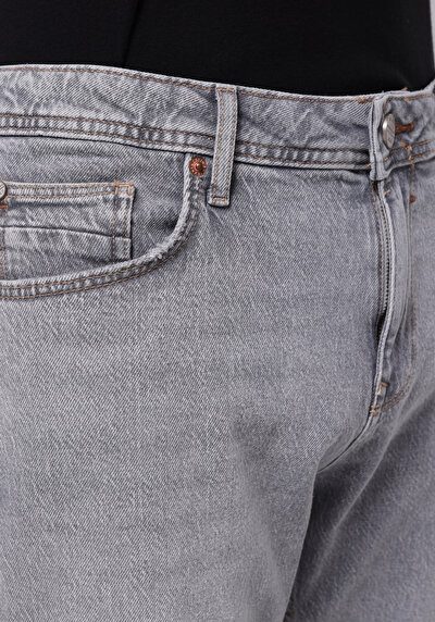 اعرض التفاصيل لـ مستقيم  خصر منخفض مستقيم رجالي شورت جان رمادي