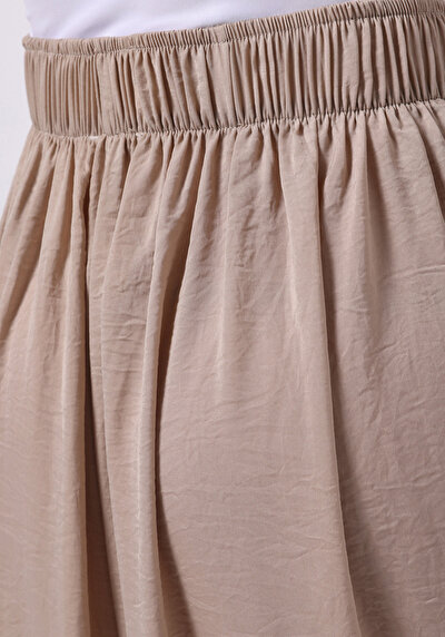 اعرض التفاصيل لـ عادي مناسب بخصر عالي ساق واسعة بنطلون بيج نسائي