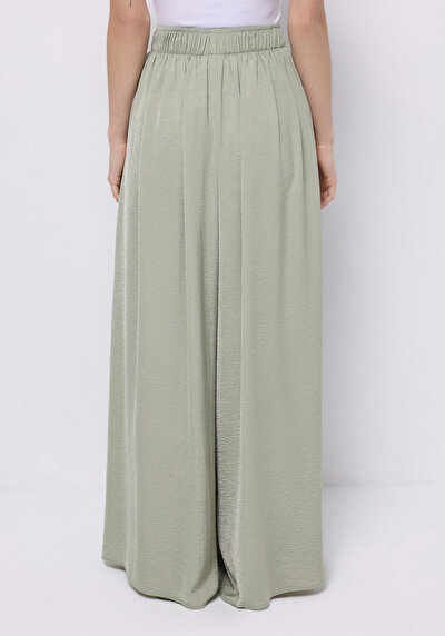 صورة من ارتفاع الخصر ساق واسعة نسائي بنطلون أخضر