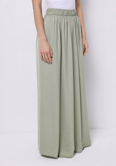 صورة من ارتفاع الخصر ساق واسعة نسائي بنطلون أخضر