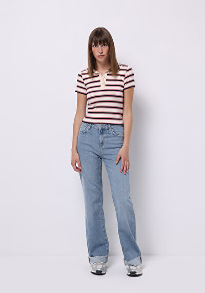 اعرض التفاصيل لـ بيج فاتح للنساء قميص بولو  كم قصير