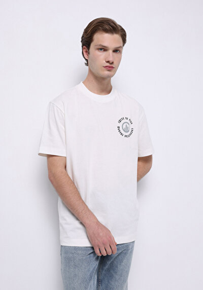 صورة من أبيض للرجال تي شيرت بأكمام قصيرة