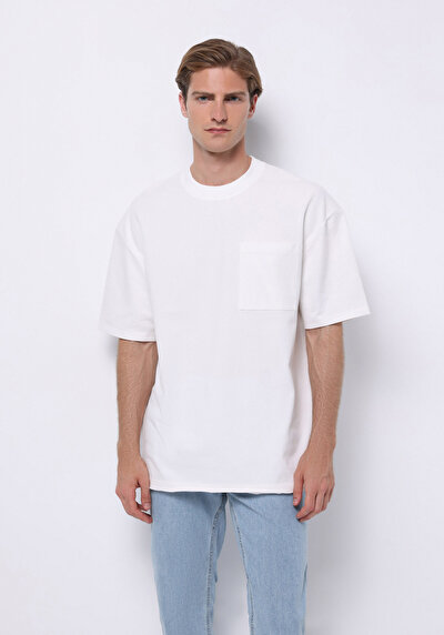 صورة من أبيض للرجال تي شيرت بأكمام قصيرة