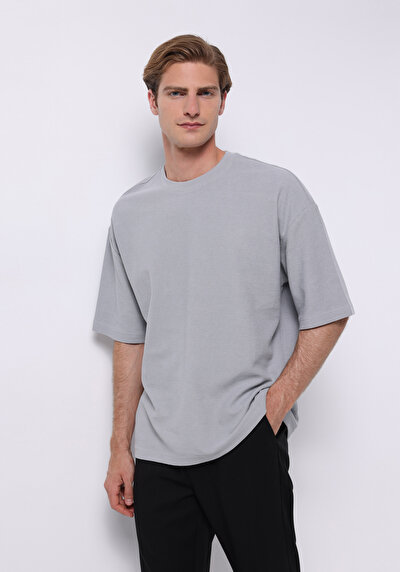 صورة من أزرق للرجال تي شيرت بأكمام قصيرة