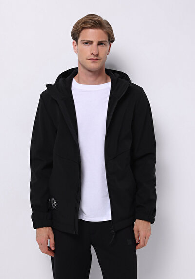 صورة من أسود للرجال معطف المطرمعطف المطر