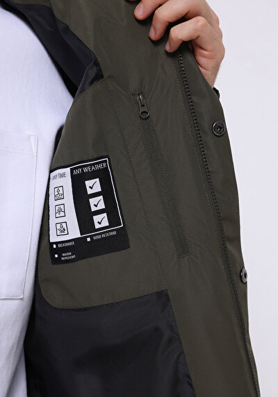 اعرض التفاصيل لـ كاكي للرجال معطف المطرمعطف المطر