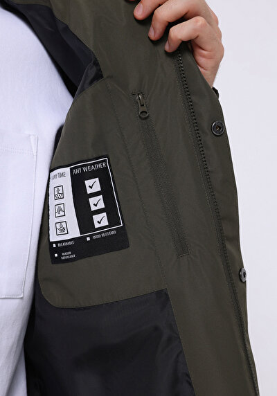 صورة من كاكي للرجال معطف المطرمعطف المطر