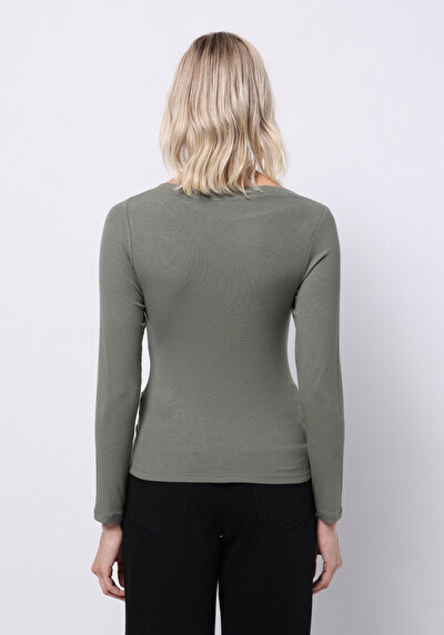 اعرض التفاصيل لـ أخضر للنساء تي شيرت كم طويل