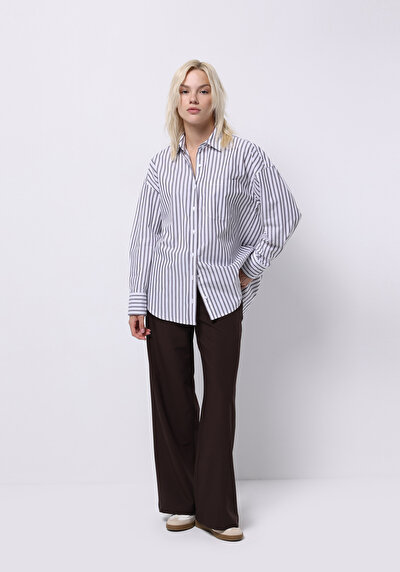 اعرض التفاصيل لـ أرجواني للنساء قميص  كم طويل