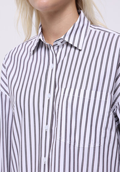 اعرض التفاصيل لـ أرجواني للنساء قميص  كم طويل