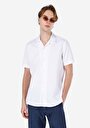 thumb-اعرض التفاصيل لـ قميص عادي رقبة مستقيم قميص أبيض بأكمام قصيرة للرجال