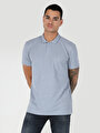 thumb-اعرض التفاصيل لـ ياقة بولو عادية مستقيمة رجالي أزرق كم قصير تي شيرت