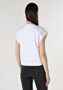 thumb-اعرض التفاصيل لـ   رقبة مستديرة مطبوعة نسائية أبيض قصيرة أكمام تي شيرت