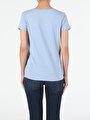 thumb-اعرض التفاصيل لـ أزرق للنساء تي شيرت بأكمام قصيرة